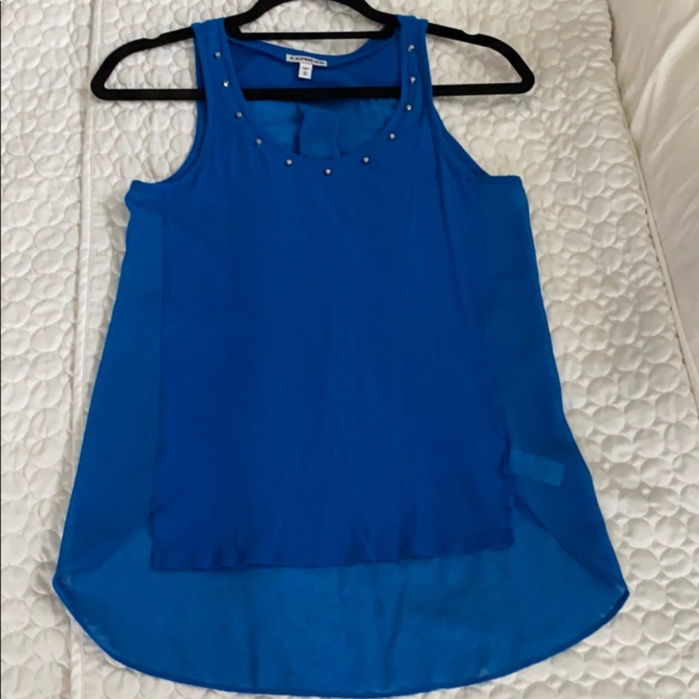 EXPRESS Women XS Royal blue express tank with studded neckline sleeveless Y2K